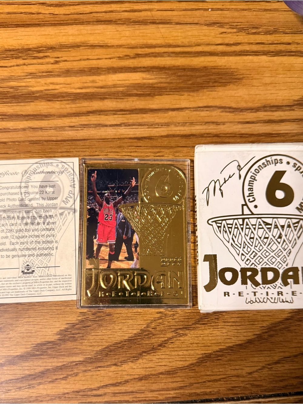 Jordan Gold and White Commemorative Card